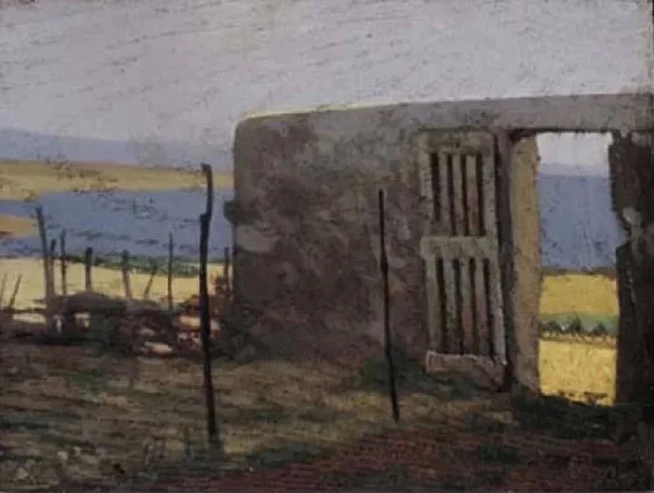 Paesaggio con muretto